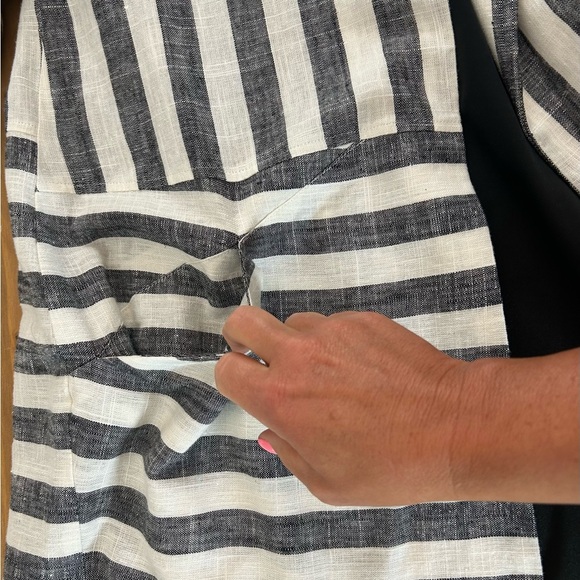 Anthropologie Eva Franco Oversized Striped Linen Blend Blazer Jacket Size SP - Picture 8 of 14